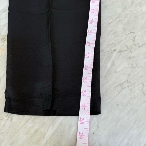 Vision Apparel vintage 100% silk black trousers pants size 14P - Picture 6 of 6
